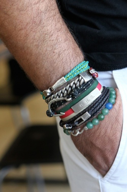 men's stacked bracelets