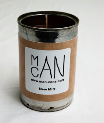 Man Cans New Mitt Candle